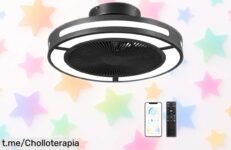 Increíble ventilador de techo sin aspas Ohniyou 19: aire fresco y luz regulable en tu hogar, ¡a un precio que vuela! Aprovecha este chollo antes de que se agote.