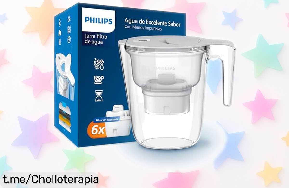 Jarra filtrante Philips con 6 cartuchos para agua limpia y pura, ¡oferta monumental que hará brillar tus días! ¡No dejes escapar este chollazo!