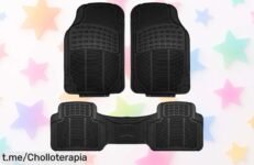 Juego de 4 alfombrillas de goma Enefero para coche, ¡ofertón impermeable y antideslizante que no te querrás perder! Dale adiós a la limpieza complicada y disfruta del camino.