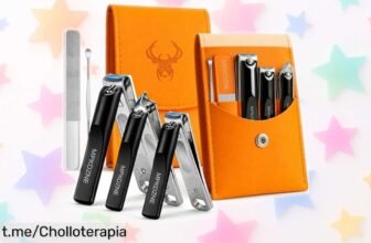 Kit profesional de cortaúñas de acero inoxidable con lima nano cristal: ¡ofertón exclusivo que no puedes dejar escapar! Lleva tus uñas al siguiente nivel por un precio increíble.
