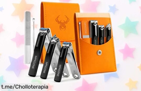 Kit profesional de cortaúñas de acero inoxidable con lima nano cristal: ¡ofertón exclusivo que no puedes dejar escapar! Lleva tus uñas al siguiente nivel por un precio increíble.