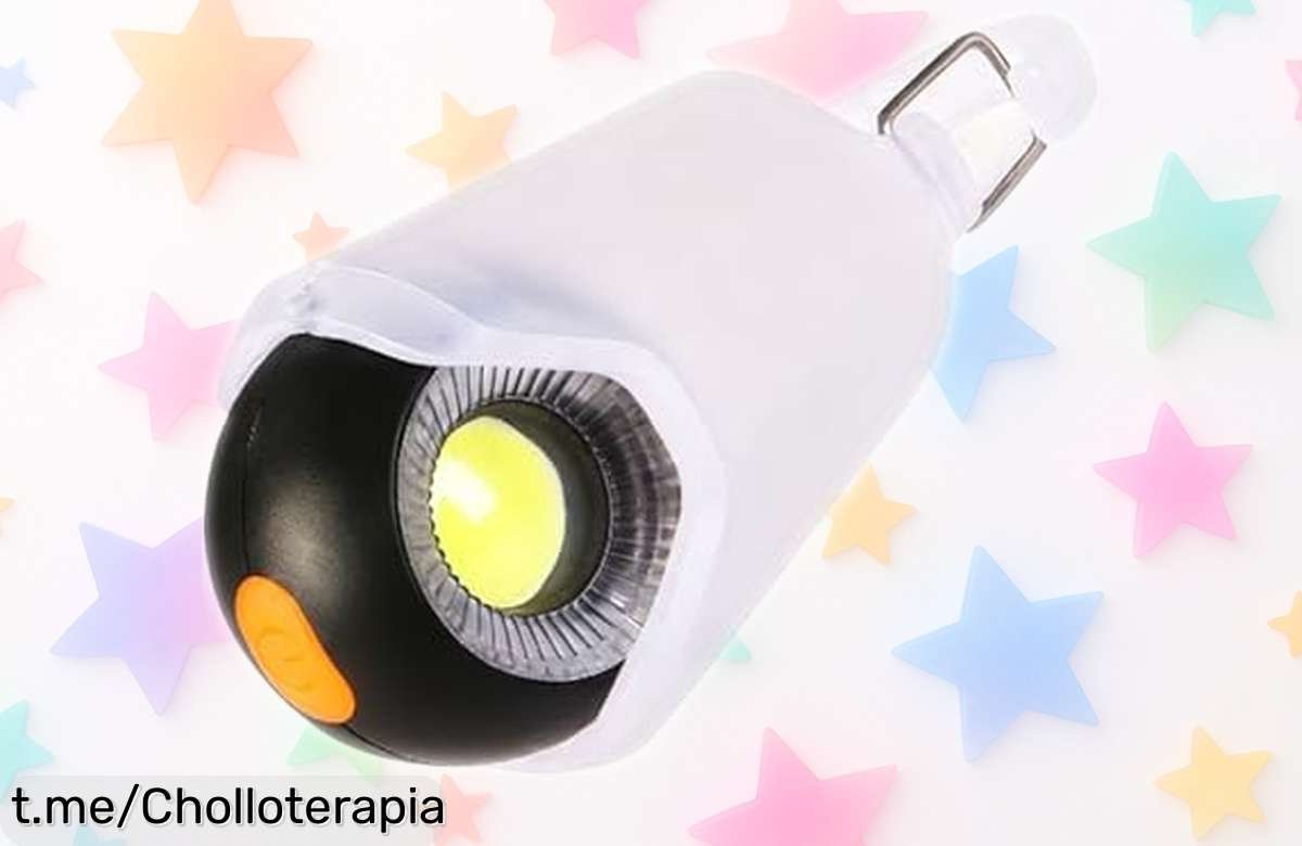 Lámpara de camping recargable con luz LED ajustable, la compañera perfecta para tus aventuras nocturnas, ¡aprovecha este super chollo y descubre un nuevo mundo iluminado!