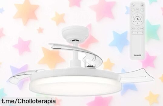 Lámpara de techo con ventilador Philips Solr: luz ajustable y frescura en casa a un precio que no podrás creer, ¡no te lo pierdas!