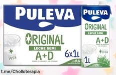 Leche semidesnatada Puleva Original en pack de 6 briks, ¡ofertón irresistible para tus huesos fuertes y tu salud! Aprovecha este chollo antes que se agote.
