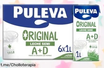 Leche semidesnatada Puleva Original en pack de 6 briks, ¡ofertón irresistible para tus huesos fuertes y tu salud! Aprovecha este chollo antes que se agote.