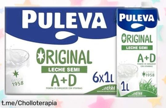 Leche semidesnatada Puleva Original en pack de 6 briks, ¡ofertón irresistible para tus huesos fuertes y tu salud! Aprovecha este chollo antes que se agote.