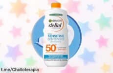 Leche solar Garnier Delial Sensitive Advanced para piel clara a un precio loco: protección IP50+ sin marcas y resistencia al agua. ¡Cuida tu piel y disfruta del sol ya!