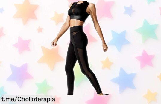 Leggings deportivos de malla lateral Riou para mujer, precio loco por un básico que realza tu figura y te anima a moverte. ¡No dejes pasar esta oportunidad única!