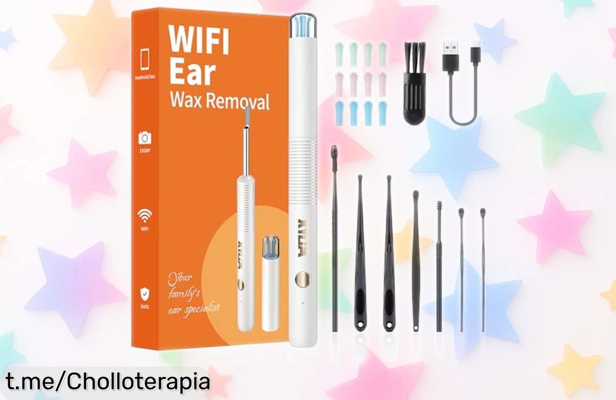 Limpiador de oídos con cámara HD Xylla: ¡super chollo a precio rebajado! Cuida tus oídos fácil y directo desde casa, 12 orejeras y kit profesional incluido. ¡No dejes pasar esta oportunidad!