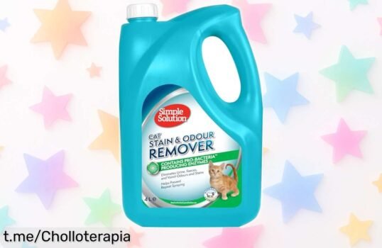 Limpiador enzimático Simple Solution de 4 litros: ¡Adiós manchas y olores de gatos a un precio regalado que no podrás dejar escapar!