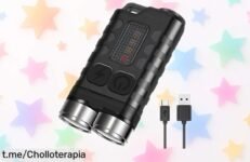 Linterna mini recargable BORUIT V3, 900 lúmenes y luz lateral ultra potente. ¡Precio loco que no puedes dejar escapar! Sé el héroe en la oscuridad antes de que se acabe esta oferta increíble.