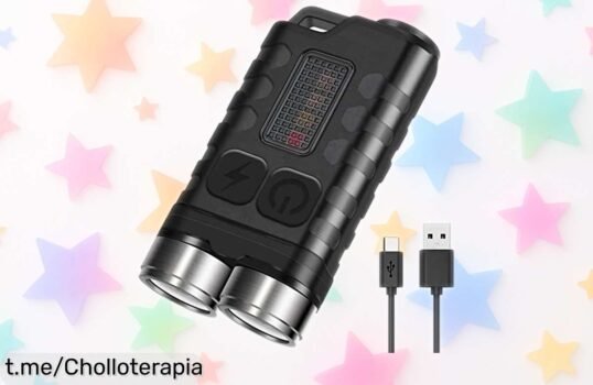 Linterna mini recargable BORUIT V3, 900 lúmenes y luz lateral ultra potente. ¡Precio loco que no puedes dejar escapar! Sé el héroe en la oscuridad antes de que se acabe esta oferta increíble.