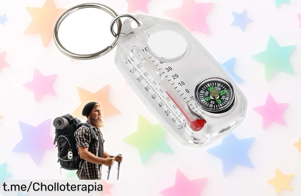 Llavero multiherramienta con brújula y termómetro perfecto para aventureros, ¡aprovéchalo ahora por un precio tirado que no podrás dejar pasar!