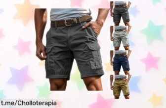 Llevas todo lo que necesitas con los pantalones cortos cargo para hombre, un chollazo moderno y resistente que no puedes dejar pasar en tu próxima aventura.