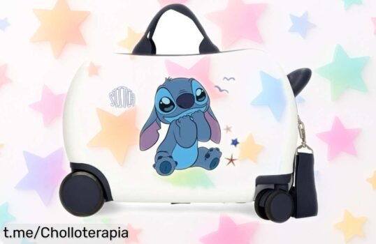 Maleta infantil Disney Stitch ultra ligera y resistente, un super chollo para viajar cómodamente que no te puedes perder: ¡aprovecha este ofertón ya!
