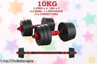Mancuernas ajustables ALLINLIFE 2 en 1 para entrenar en casa: ¡un super chollo que transforma tu rutina y cuida de tu bolsillo! No te quedes sin las tuyas.