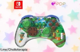 Mando inalámbrico PDP para Nintendo Switch con luces LED que personalizas y batería recargable, super chollo que hará brillar tus partidas de Minecraft, ¡no te lo puedes perder!