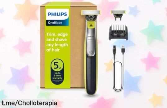 Maquinilla de afeitar híbrida Philips OneBlade 360 para un afilado perfecto en cualquier dirección. ¡Aprovecha este ofertón y disfruta del mejor rasurado ya mismo!