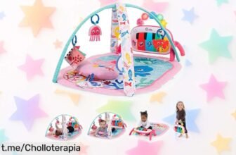 Maravillosa alfombra gimnasio Baby Einstein Ocean Explorers 4 en 1 con piano y luces ¡un precio regalado que hará feliz a tu bebé!