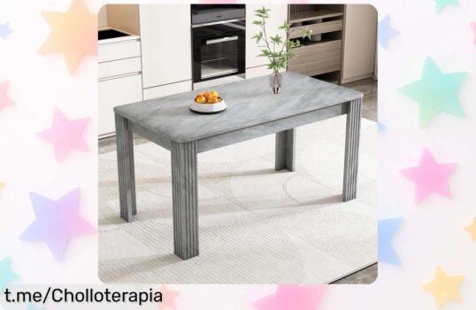 Mesa de comedor rectangular enorme con patas robustas: ¡ofertón que transformará tus comidas familiares en momentos inolvidables!