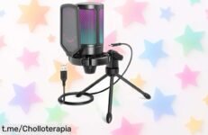 Micrófono USB Fifine Gaming con trípode y luces RGB a un precio que está regalado: calidad pro para tus streamings, ¡no dejes escapar este super chollo!