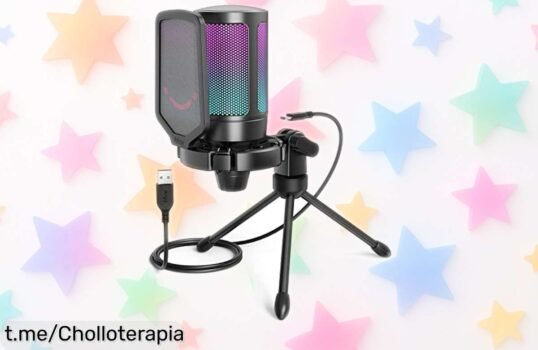 Micrófono USB Fifine Gaming con trípode y luces RGB a un precio que está regalado: calidad pro para tus streamings, ¡no dejes escapar este super chollo!
