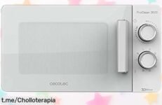 Microondas Cecotec ProClean 3020, 20 litros de comodidad en tu cocina a precio loco. Aprovecha este chollo único y disfruta cocinando sin complicaciones hoy mismo.