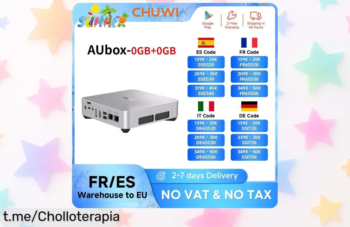 Mini PC para juegos CHUWI Aubox: precio loco y potencia a raudales. ¡Aprovecha esta oportunidad única de montar tu propio pepino compacto, que nunca se vio algo así!