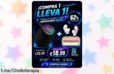 Mini altavoz portátil Oraolo Bluetooth 5.4 con sonido potente y luces impresionantes, ¡lleva fiesta a cualquier lugar! Auriculares de regalo si lo compras hoy mismo, no te lo pierdas.