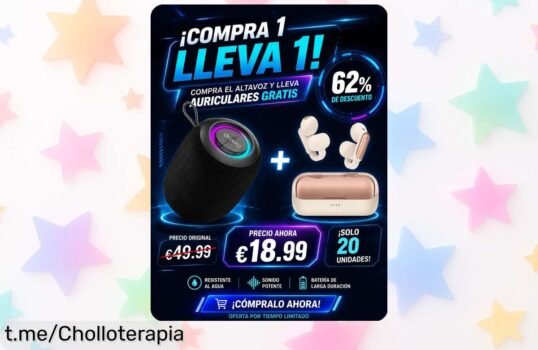 Mini altavoz portátil Oraolo Bluetooth 5.4 con sonido potente y luces impresionantes, ¡lleva fiesta a cualquier lugar! Auriculares de regalo si lo compras hoy mismo, no te lo pierdas.