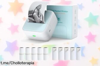 Mini impresora portátil Bisofice que imprime tus mejores momentos en un chollo increíble; llévala siempre contigo y captura la alegría al instante. ¡No dejes pasar esta oferta!