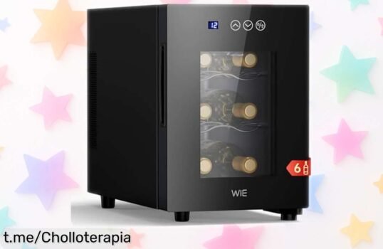 Mini nevera para vino WIE, ahora con luz LED y temperatura ajustable: ¡ofertón irrepetible para disfrutar tus mejores vinos a un precio loco! No dejes pasar esta oportunidad única.