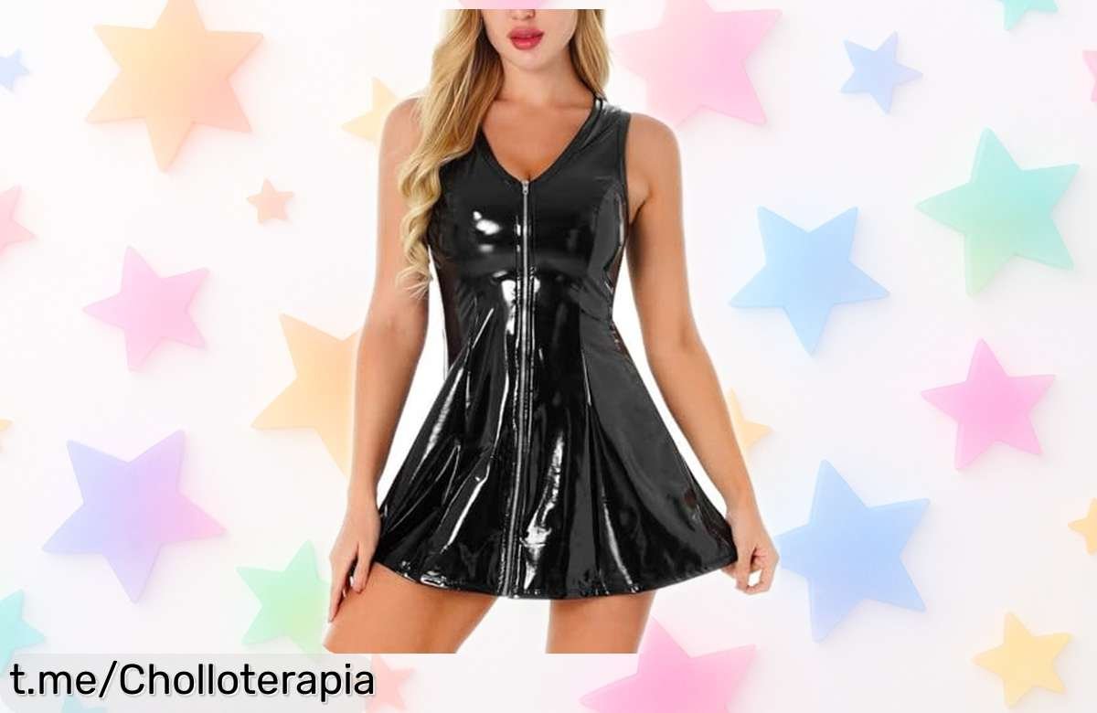Mini vestido de cuero ajustado PARUPRUP con cremallera, ¡un ofertón que realza tu figura! No te pierdas esta oportunidad de lucir espectacular en la fiesta.
