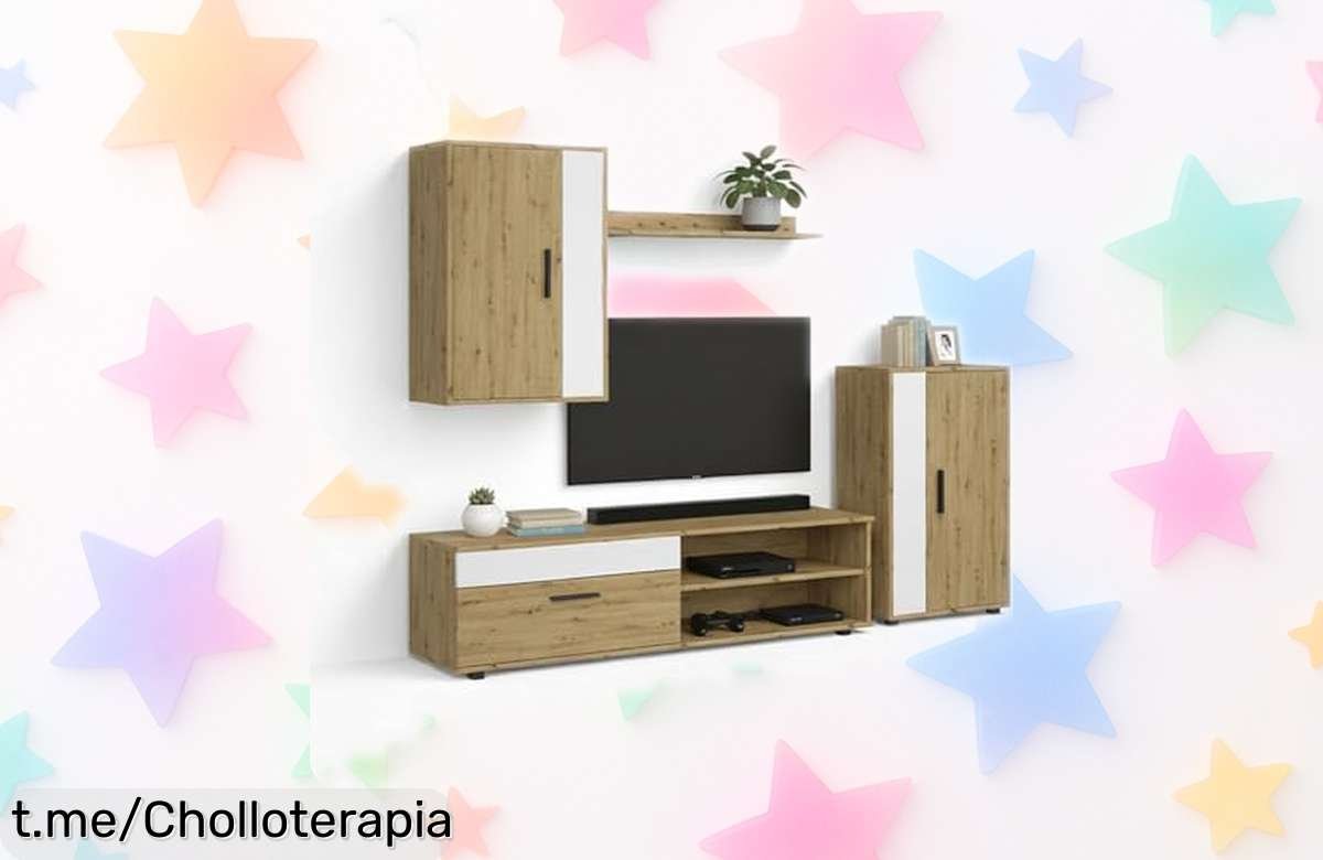 Mueble modular de salón Duehome modelo Lunet 190 con diseño moderno y resistente a un precio espectacular, ¡aprovecha este tremendo chollo para renovar tu sala ya!