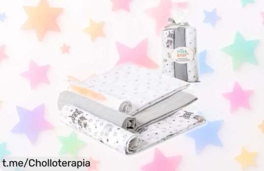 Muselinas de algodón Interbaby en pack de 3 a un precio increíble, suaves y absorbentes: ¡aprovéchalas ahora para los momentos más especiales con tu recién nacido!