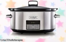 Olla de cocción lenta digital Crockpot, ideal para familias numerosas: ¡aprovecha este chollazo y cocina sin estrés hasta 20 horas! Sin espera, disfruta más tiempo con tus seres queridos.