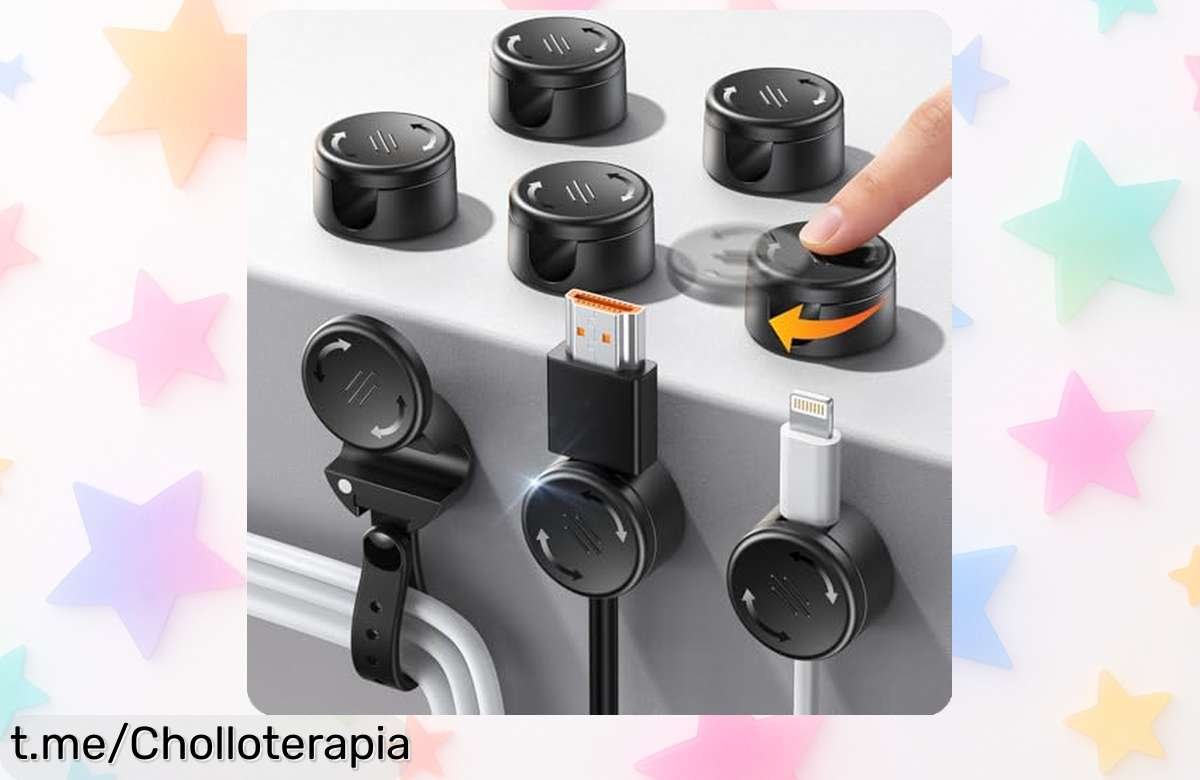 Organiza tus cables con el increíble pack de 8 sujeta cables EOIWUY a un precio rebajado que no podrás creer, ¡no te lo puedes perder y dale orden a tu vida!