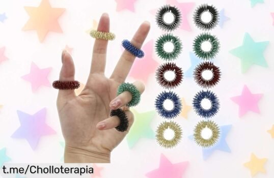 Pack de 10 anillos antiestrés ZENO Spiky para relajar tus dedos y combatir el estrés; precios a la baja, ¡no te quedes sin los tuyos y siente la tranquilidad en tus manos!