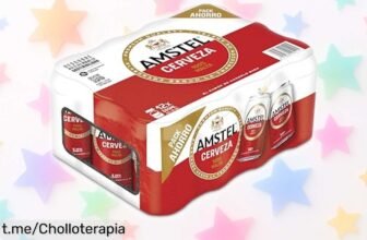 Pack de 12 latas de Amstel fresquitas y suaves, ¡un ofertón imperdible para que tus quedadas sean inolvidables! Asegura tu diversión y llena la nevera ahora mismo.