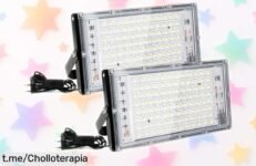 Pack de 2 focos LED Fynokst Assen de 100W con un chollazo que ilumina todo, resiste cualquier clima y transformará tu garaje o jardín en el lugar perfecto. ¡No te lo pierdas!