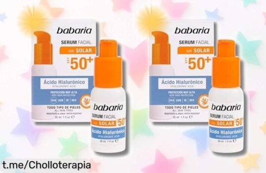 Pack de 2 serums faciales Babaria con ácido hialurónico y SPF50, ¡hidrata y protege tu piel todo el día! Aprovecha este chollazo antes que desaparezca.