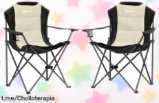 Pack de 2 sillas plegables Outsunny a precio loco: ideal para camping o tu terraza, ¡no te quedes sin ellas y disfruta al aire libre ya!