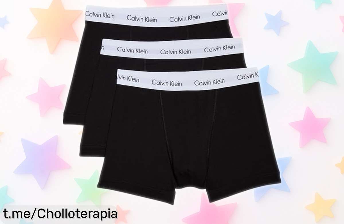 Pack de 3 calzoncillos bóxer Calvin Klein con diseño minimalista a precio rebajado, no dejes pasar esta oportunidad para lucir increíble y sentirte cómodo cada día.