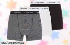 Pack de 3 calzoncillos bóxer Calvin Klein para hombre a precio loco: calidad premium y ajuste perfecto que te acompañará en cada aventura. ¡Consígelos ya antes de que se acaben!