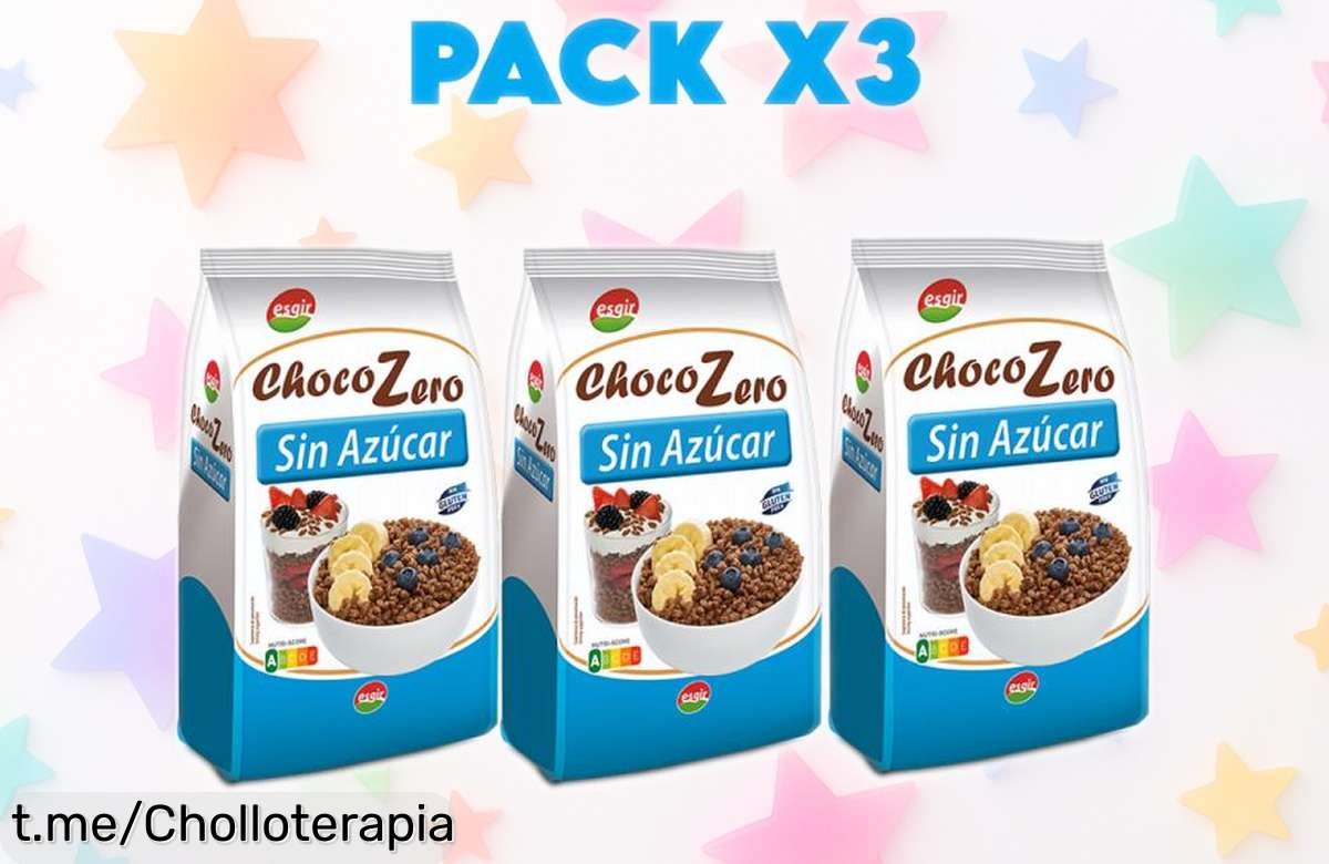 Pack de 3 cereales Choco Zero de Esgir, ¡marca el inicio del día con un sabor increíble y sin azúcar! Aprovecha este ofertón que no se repite.