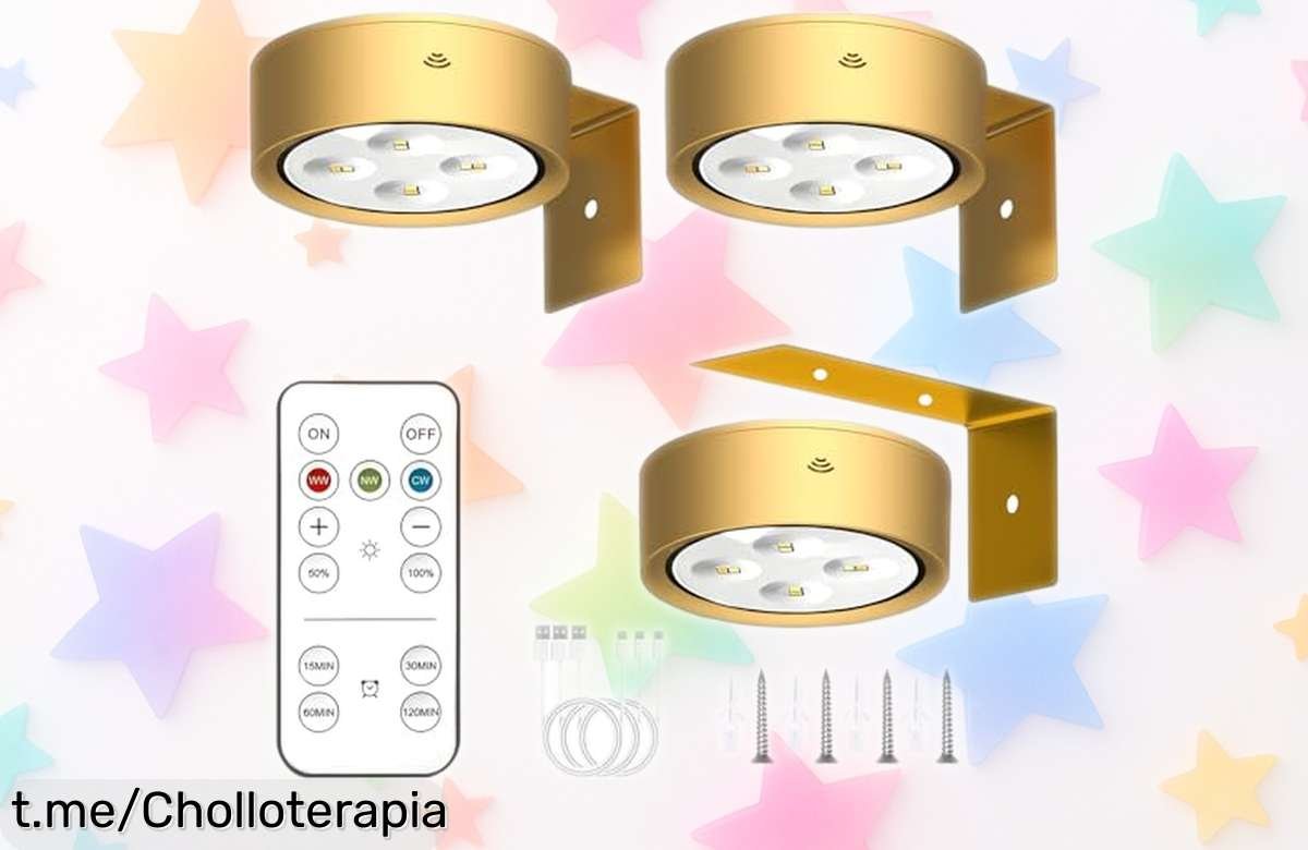 Pack de 3 lámparas Anmossi sin cables con mando a distancia y carga rápida: ilumina tu hogar al mejor precio. ¡No esperes más para cambiar el ambiente!