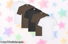 Pack de 5 camisetas Fruit of the Loom en algodón grueso y variado con bloc de notas gratis, una oferta imperdible para renovar tu armario sin romper el banco. ¡No esperes más!