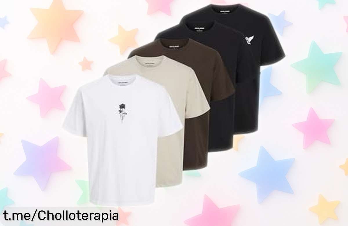 Pack de 5 camisetas básicas JACK & JONES a precio loco: renueva tu guardarropa sin complicaciones y disfruta de la frescura que solo estas camisetas pueden ofrecerte. ¡Consígelas ya!