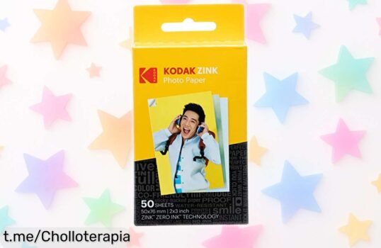 Pack de 50 hojas de papel fotográfico Kodak para instantáneas, colores vibrantes y calidad superior a un precio que no vas a creer. ¡Captura tu vida antes que se agoten!