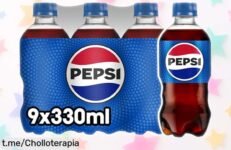 Pack de 9 latas de Pepsi para compartir en cualquier momento, con un precio loco que no puedes dejar escapar y disfrutar fresquita rodeado de amigos.